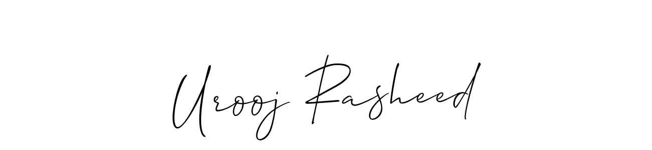 How to make Urooj Rasheed signature? Allison_Script is a professional autograph style. Create handwritten signature for Urooj Rasheed name. Urooj Rasheed signature style 2 images and pictures png