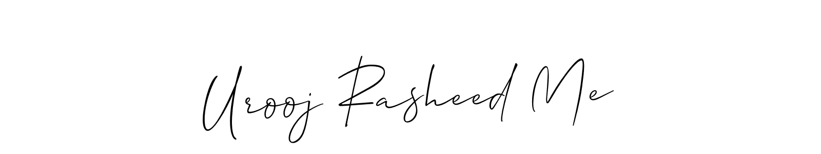 if you are searching for the best signature style for your name Urooj Rasheed Me. so please give up your signature search. here we have designed multiple signature styles  using Allison_Script. Urooj Rasheed Me signature style 2 images and pictures png