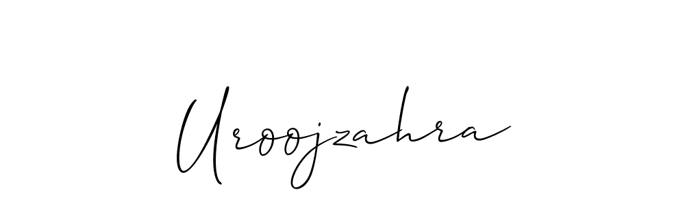 Create a beautiful signature design for name Uroojzahra. With this signature (Allison_Script) fonts, you can make a handwritten signature for free. Uroojzahra signature style 2 images and pictures png