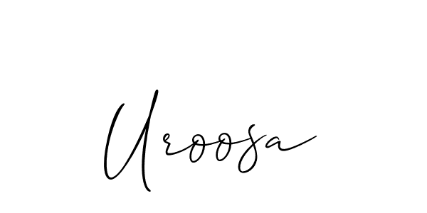 Make a short Uroosa signature style. Manage your documents anywhere anytime using Allison_Script. Create and add eSignatures, submit forms, share and send files easily. Uroosa signature style 2 images and pictures png