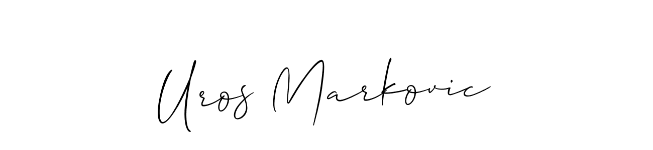 Similarly Allison_Script is the best handwritten signature design. Signature creator online .You can use it as an online autograph creator for name Uros Markovic. Uros Markovic signature style 2 images and pictures png