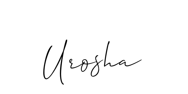 The best way (Allison_Script) to make a short signature is to pick only two or three words in your name. The name Urosha include a total of six letters. For converting this name. Urosha signature style 2 images and pictures png