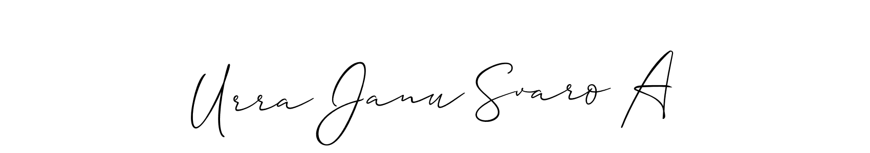 Make a short Urra Janu Svaro A signature style. Manage your documents anywhere anytime using Allison_Script. Create and add eSignatures, submit forms, share and send files easily. Urra Janu Svaro A signature style 2 images and pictures png