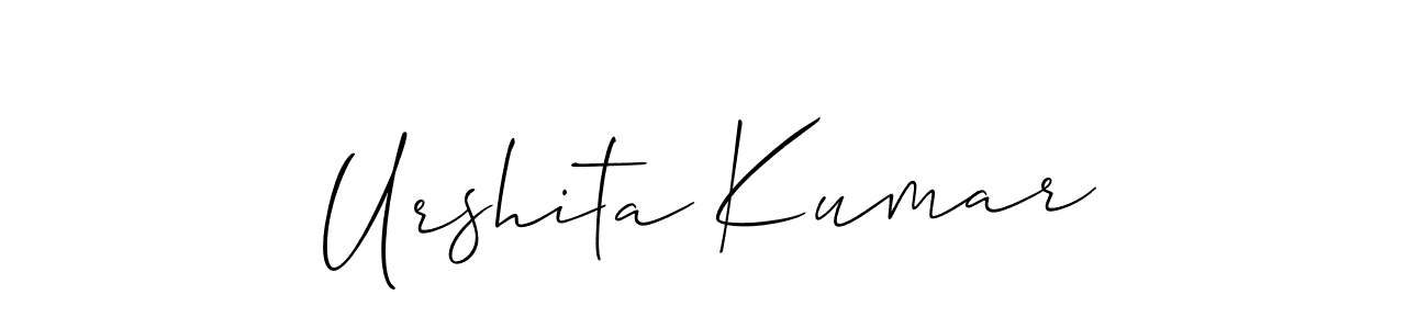 Make a short Urshita Kumar signature style. Manage your documents anywhere anytime using Allison_Script. Create and add eSignatures, submit forms, share and send files easily. Urshita Kumar signature style 2 images and pictures png