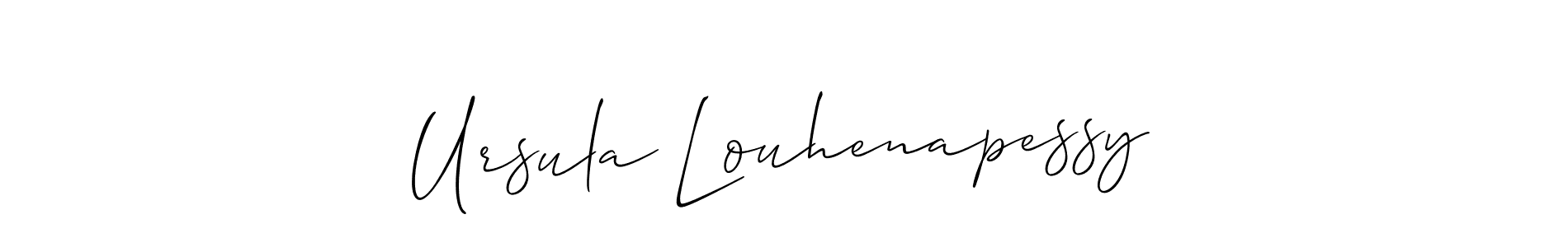 This is the best signature style for the Ursula Louhenapessy name. Also you like these signature font (Allison_Script). Mix name signature. Ursula Louhenapessy signature style 2 images and pictures png