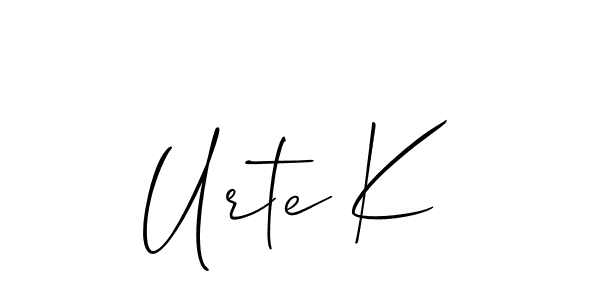 This is the best signature style for the Urte K name. Also you like these signature font (Allison_Script). Mix name signature. Urte K signature style 2 images and pictures png