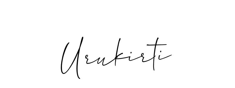 How to make Urukirti name signature. Use Allison_Script style for creating short signs online. This is the latest handwritten sign. Urukirti signature style 2 images and pictures png