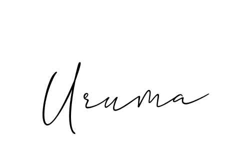 Design your own signature with our free online signature maker. With this signature software, you can create a handwritten (Allison_Script) signature for name Uruma. Uruma signature style 2 images and pictures png