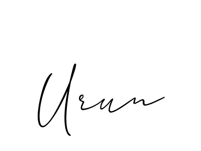Make a beautiful signature design for name Urun. With this signature (Allison_Script) style, you can create a handwritten signature for free. Urun signature style 2 images and pictures png