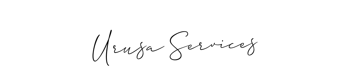 Make a beautiful signature design for name Urusa Services. With this signature (Allison_Script) style, you can create a handwritten signature for free. Urusa Services signature style 2 images and pictures png