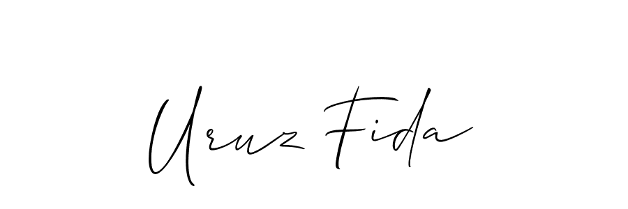 Also You can easily find your signature by using the search form. We will create Uruz Fida name handwritten signature images for you free of cost using Allison_Script sign style. Uruz Fida signature style 2 images and pictures png