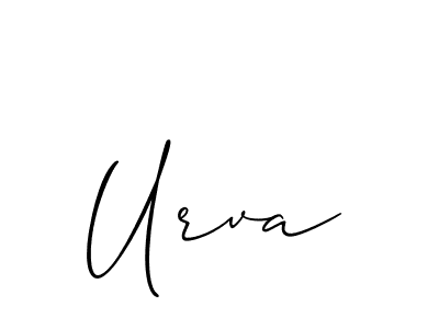 The best way (Allison_Script) to make a short signature is to pick only two or three words in your name. The name Urva include a total of six letters. For converting this name. Urva signature style 2 images and pictures png