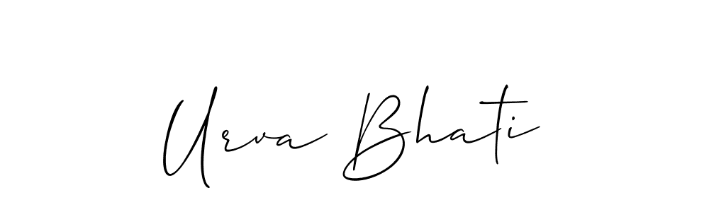 The best way (Allison_Script) to make a short signature is to pick only two or three words in your name. The name Urva Bhati include a total of six letters. For converting this name. Urva Bhati signature style 2 images and pictures png