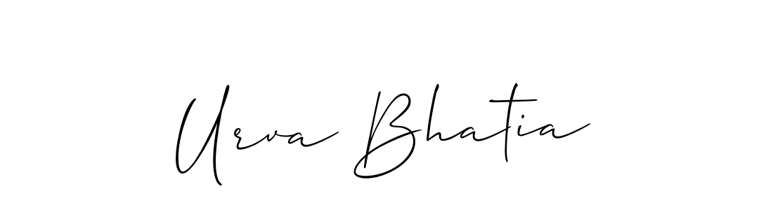 Create a beautiful signature design for name Urva Bhatia. With this signature (Allison_Script) fonts, you can make a handwritten signature for free. Urva Bhatia signature style 2 images and pictures png