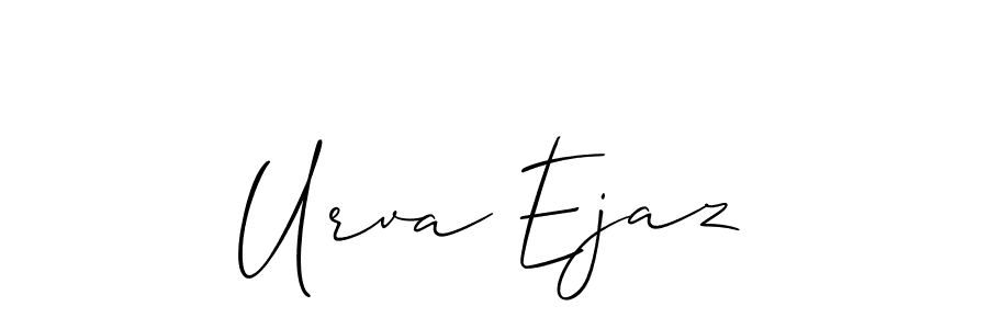 Allison_Script is a professional signature style that is perfect for those who want to add a touch of class to their signature. It is also a great choice for those who want to make their signature more unique. Get Urva Ejaz name to fancy signature for free. Urva Ejaz signature style 2 images and pictures png