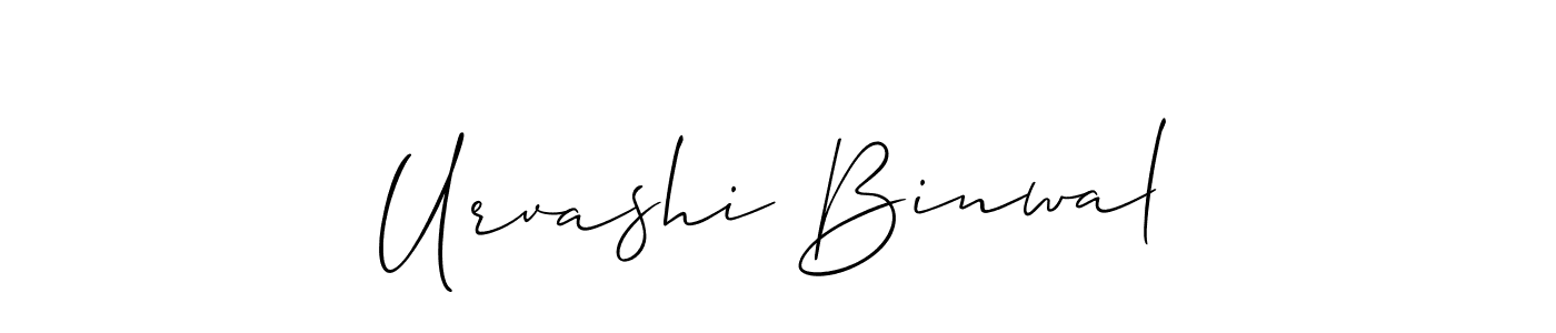 Urvashi Binwal stylish signature style. Best Handwritten Sign (Allison_Script) for my name. Handwritten Signature Collection Ideas for my name Urvashi Binwal. Urvashi Binwal signature style 2 images and pictures png
