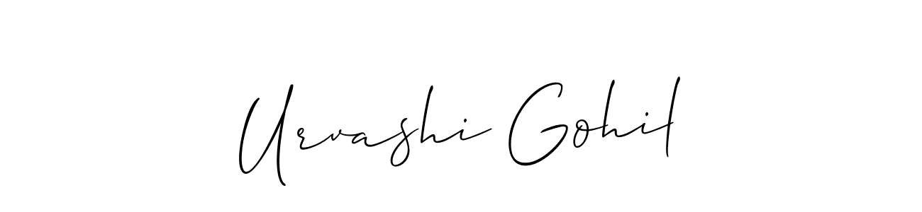 Use a signature maker to create a handwritten signature online. With this signature software, you can design (Allison_Script) your own signature for name Urvashi Gohil. Urvashi Gohil signature style 2 images and pictures png