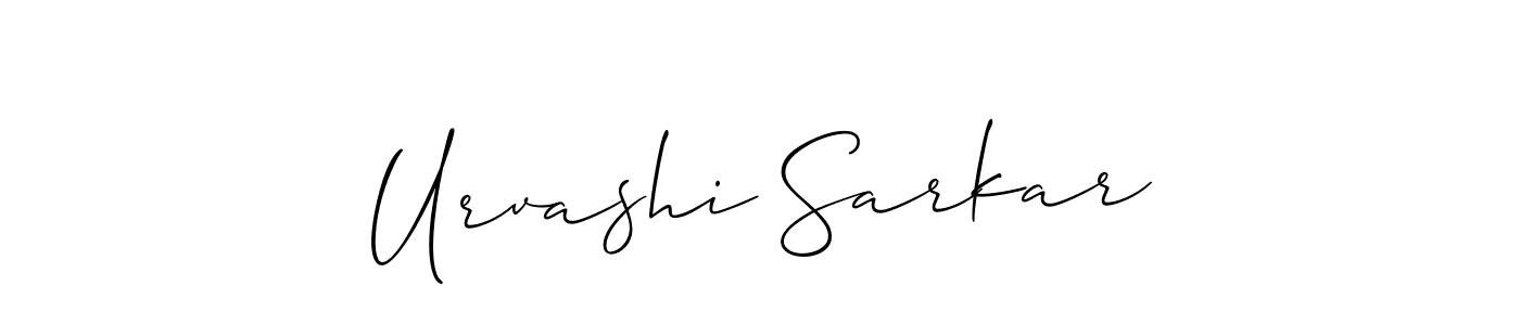 How to make Urvashi Sarkar name signature. Use Allison_Script style for creating short signs online. This is the latest handwritten sign. Urvashi Sarkar signature style 2 images and pictures png