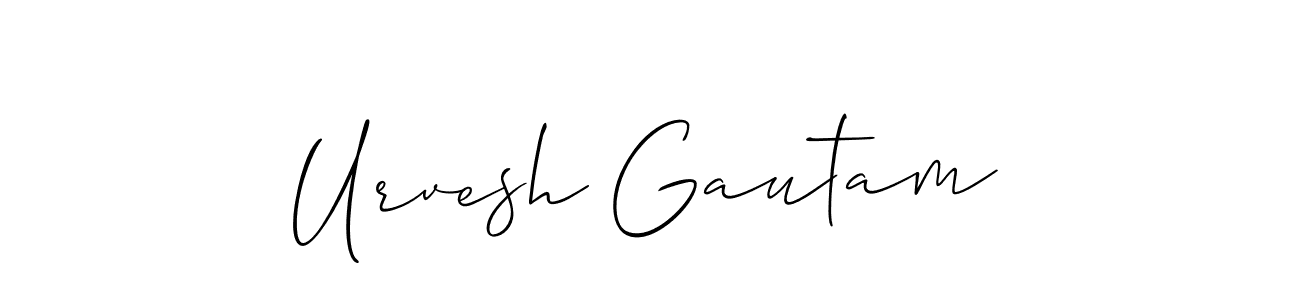 The best way (Allison_Script) to make a short signature is to pick only two or three words in your name. The name Urvesh Gautam include a total of six letters. For converting this name. Urvesh Gautam signature style 2 images and pictures png