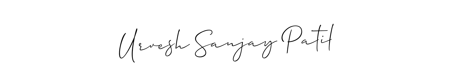 Make a beautiful signature design for name Urvesh Sanjay Patil. With this signature (Allison_Script) style, you can create a handwritten signature for free. Urvesh Sanjay Patil signature style 2 images and pictures png
