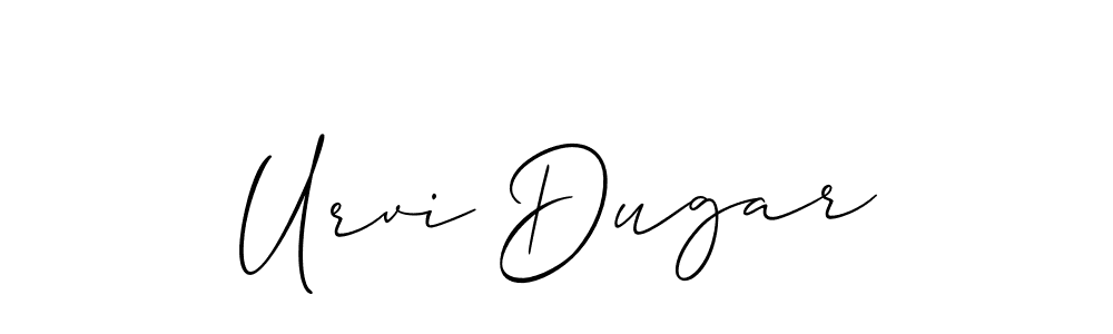 It looks lik you need a new signature style for name Urvi Dugar. Design unique handwritten (Allison_Script) signature with our free signature maker in just a few clicks. Urvi Dugar signature style 2 images and pictures png