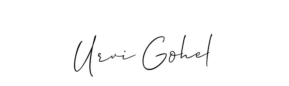 You should practise on your own different ways (Allison_Script) to write your name (Urvi Gohel) in signature. don't let someone else do it for you. Urvi Gohel signature style 2 images and pictures png