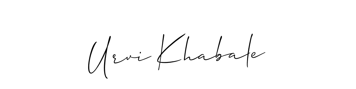 You should practise on your own different ways (Allison_Script) to write your name (Urvi Khabale) in signature. don't let someone else do it for you. Urvi Khabale signature style 2 images and pictures png