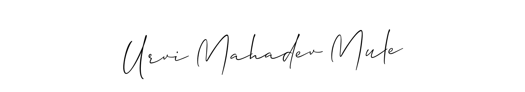 Check out images of Autograph of Urvi Mahadev Mule name. Actor Urvi Mahadev Mule Signature Style. Allison_Script is a professional sign style online. Urvi Mahadev Mule signature style 2 images and pictures png