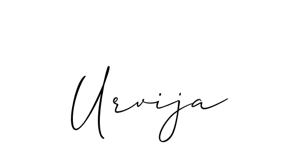 How to make Urvija name signature. Use Allison_Script style for creating short signs online. This is the latest handwritten sign. Urvija signature style 2 images and pictures png