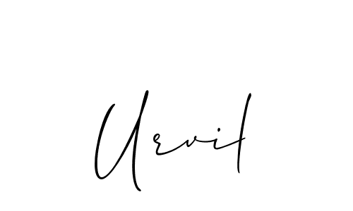 Also You can easily find your signature by using the search form. We will create Urvil name handwritten signature images for you free of cost using Allison_Script sign style. Urvil signature style 2 images and pictures png