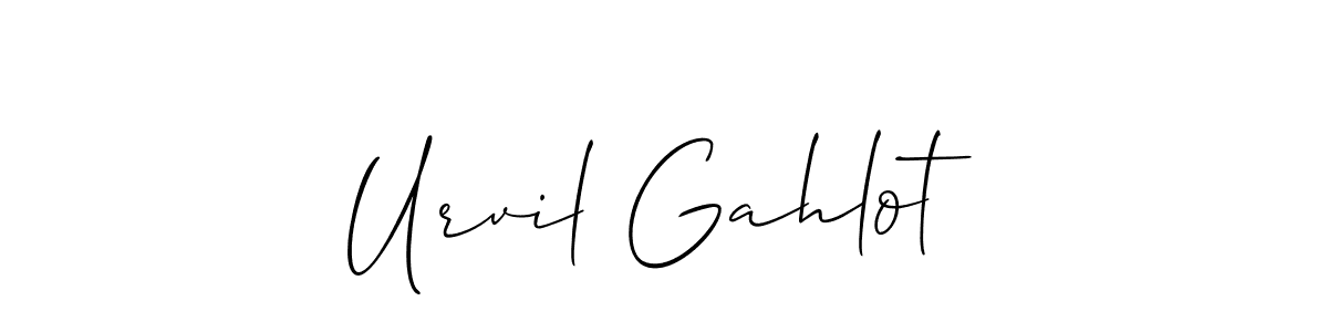 How to make Urvil Gahlot name signature. Use Allison_Script style for creating short signs online. This is the latest handwritten sign. Urvil Gahlot signature style 2 images and pictures png