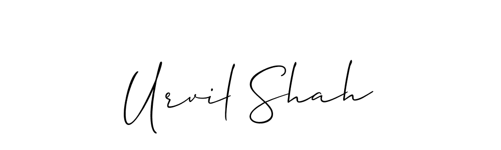 The best way (Allison_Script) to make a short signature is to pick only two or three words in your name. The name Urvil Shah include a total of six letters. For converting this name. Urvil Shah signature style 2 images and pictures png