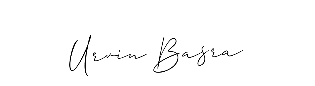 Urvin Basra stylish signature style. Best Handwritten Sign (Allison_Script) for my name. Handwritten Signature Collection Ideas for my name Urvin Basra. Urvin Basra signature style 2 images and pictures png