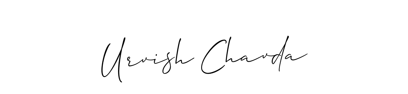 Urvish Chavda stylish signature style. Best Handwritten Sign (Allison_Script) for my name. Handwritten Signature Collection Ideas for my name Urvish Chavda. Urvish Chavda signature style 2 images and pictures png