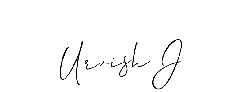 How to make Urvish J signature? Allison_Script is a professional autograph style. Create handwritten signature for Urvish J name. Urvish J signature style 2 images and pictures png