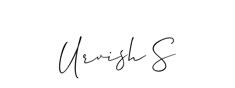 You should practise on your own different ways (Allison_Script) to write your name (Urvish S) in signature. don't let someone else do it for you. Urvish S signature style 2 images and pictures png