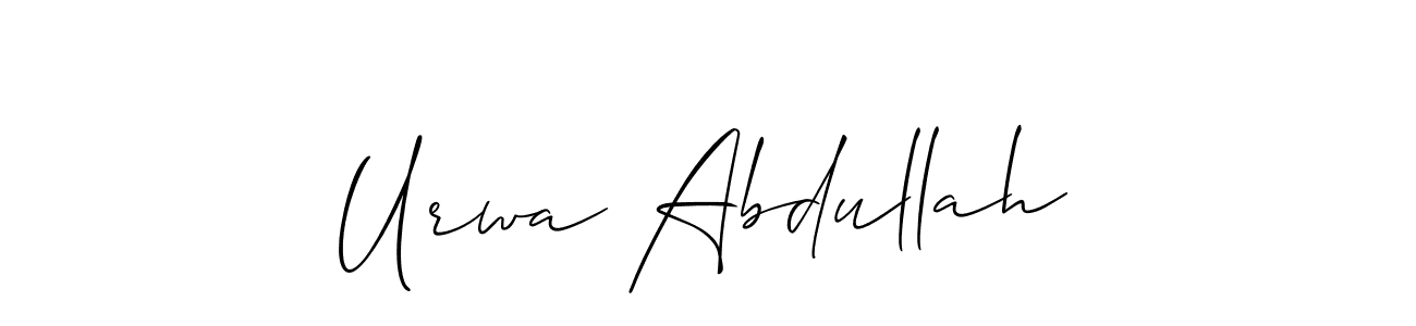 You should practise on your own different ways (Allison_Script) to write your name (Urwa Abdullah) in signature. don't let someone else do it for you. Urwa Abdullah signature style 2 images and pictures png