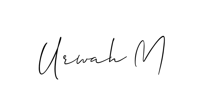 Create a beautiful signature design for name Urwah M. With this signature (Allison_Script) fonts, you can make a handwritten signature for free. Urwah M signature style 2 images and pictures png