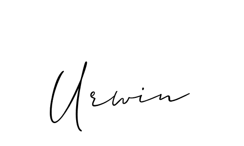 Use a signature maker to create a handwritten signature online. With this signature software, you can design (Allison_Script) your own signature for name Urwin. Urwin signature style 2 images and pictures png