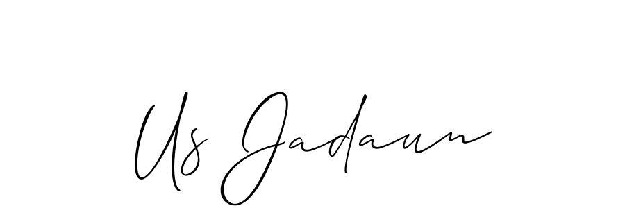 How to Draw Us Jadaun signature style? Allison_Script is a latest design signature styles for name Us Jadaun. Us Jadaun signature style 2 images and pictures png