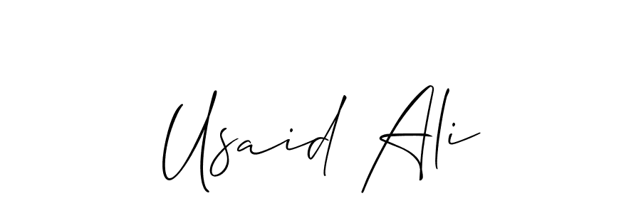 Best and Professional Signature Style for Usaid Ali. Allison_Script Best Signature Style Collection. Usaid Ali signature style 2 images and pictures png
