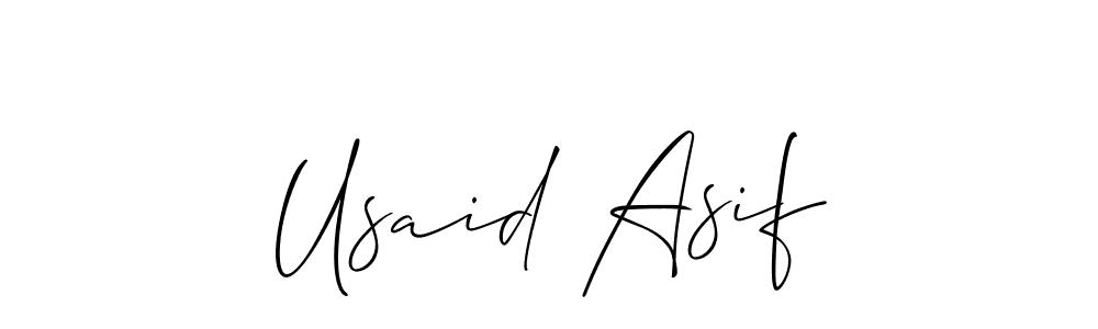 Create a beautiful signature design for name Usaid Asif. With this signature (Allison_Script) fonts, you can make a handwritten signature for free. Usaid Asif signature style 2 images and pictures png
