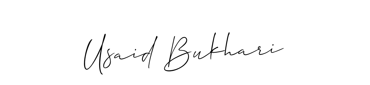 How to make Usaid Bukhari signature? Allison_Script is a professional autograph style. Create handwritten signature for Usaid Bukhari name. Usaid Bukhari signature style 2 images and pictures png