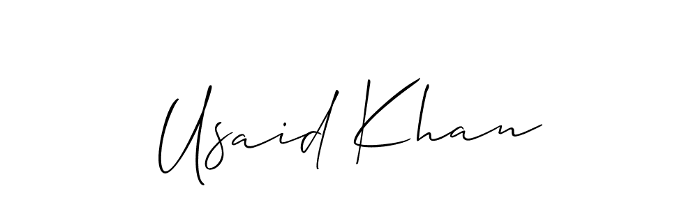 How to make Usaid Khan signature? Allison_Script is a professional autograph style. Create handwritten signature for Usaid Khan name. Usaid Khan signature style 2 images and pictures png