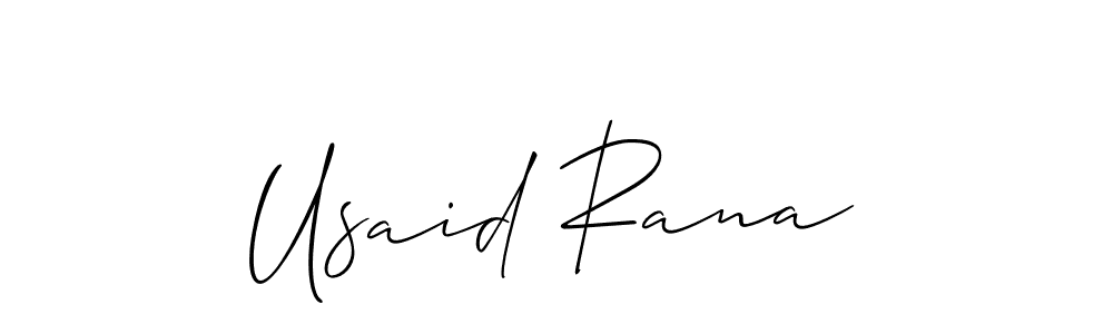 Use a signature maker to create a handwritten signature online. With this signature software, you can design (Allison_Script) your own signature for name Usaid Rana. Usaid Rana signature style 2 images and pictures png