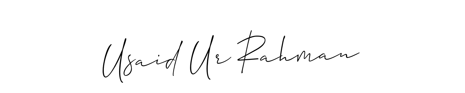 Similarly Allison_Script is the best handwritten signature design. Signature creator online .You can use it as an online autograph creator for name Usaid Ur Rahman. Usaid Ur Rahman signature style 2 images and pictures png