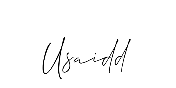 Use a signature maker to create a handwritten signature online. With this signature software, you can design (Allison_Script) your own signature for name Usaidd. Usaidd signature style 2 images and pictures png