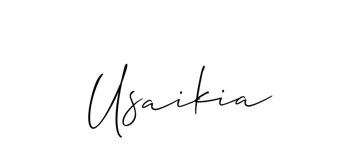 How to Draw Usaikia signature style? Allison_Script is a latest design signature styles for name Usaikia. Usaikia signature style 2 images and pictures png