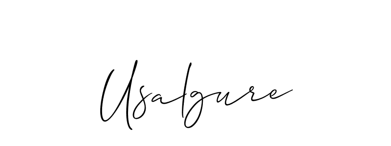 Create a beautiful signature design for name Usalgure. With this signature (Allison_Script) fonts, you can make a handwritten signature for free. Usalgure signature style 2 images and pictures png