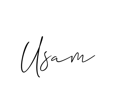 Make a beautiful signature design for name Usam. With this signature (Allison_Script) style, you can create a handwritten signature for free. Usam signature style 2 images and pictures png